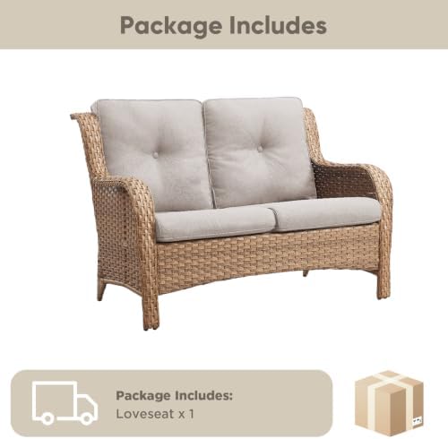 Belord Patio Sofa Luxury PE Wicker Loveseat - Image 4