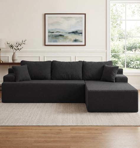 Hobestluk Boneless Couches Modular Sectional Sofa L-Shape Oversized Chaise by YourHomeDeservesMore