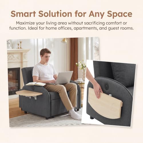 Single Sleeper Sofa Chair Bed - Image 7