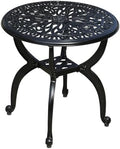 Cast Aluminum Outdoor Side Table, All Weather Round Small Coffee Table by Unknown