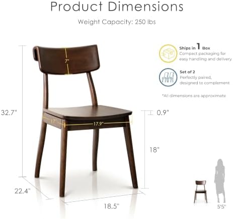 Furniture of America Premier Nazaen Side Chairs, Rich Walnut - Image 2