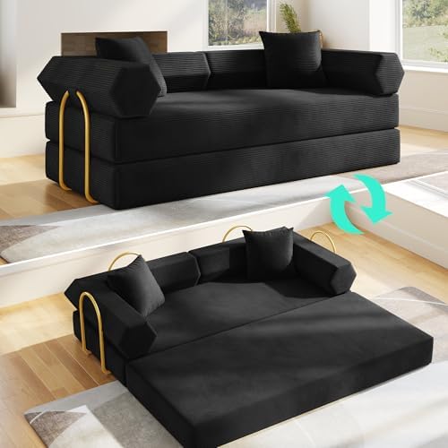 79" Convertible Sofa Bed, Boneless Couch by ZQRhome