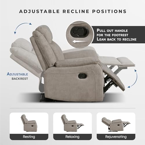Lexicon Polished Microfiber Wall Hugger Manual Reclining Chair - Image 4