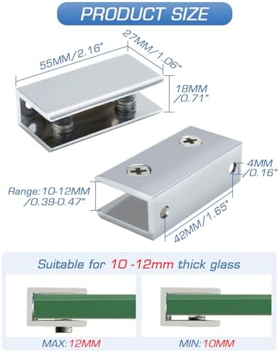 Alise Glass Shelf Brackets Chrome, Holders - Image 3