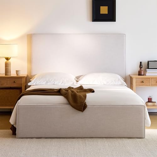 Queen Upholstered Bed Frame, Lucas Modern Floor Platform Bed by OFLILAK
