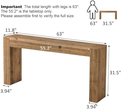 Reclaimed Solid Wood Console Table - Image 4