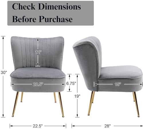 Grey Velvet Accent Chair Set of 2 - Image 2