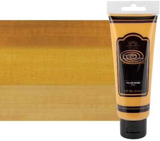 Creative Inspirations Acrylic Paint - Yellow Ochre - 120 mL Tube - Smooth & Creamy Consistency, Vibrant Pigmentation, Great Coverage for Artists - Clean Up with Soap & Water