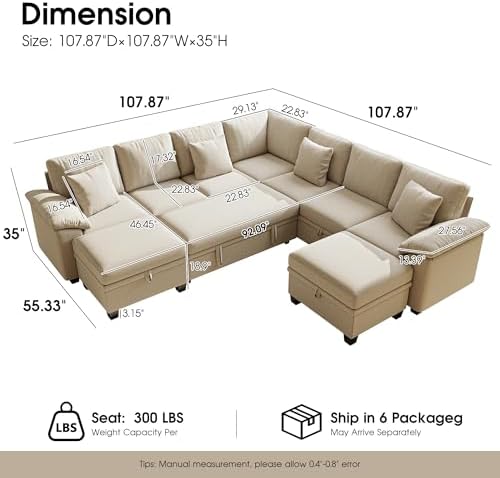 107.8" Oversized Modular Sectional Sofa - Image 2