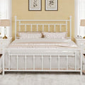 SHA CERLIN 14" King Size Metal Platform Bed Frame/Victorian Headboard and by SHACERLIN