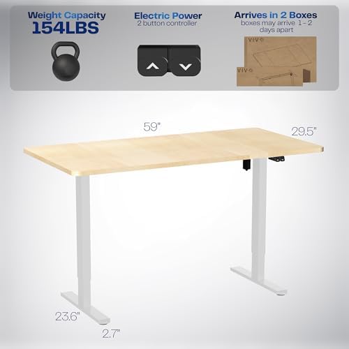 VIVO Light Wood 60 x 30 in Standing Desk, DESK-KIT-0W6C - Image 3