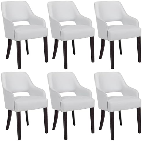 Faux Leather Upholstered Dining Chairs Set of 6 by DMFurniture
