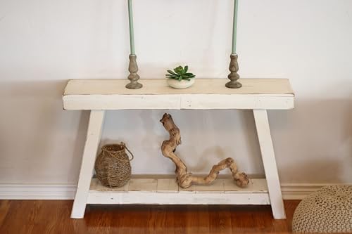 Aztec A-Frame Console; 46L x 10D x 28H Reclaimed Wood Table - Image 2