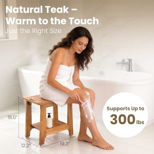 NNN 21" Standard Teak Shower Bench - Image 3