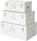 Vixdonos Decorative Box Set of 3 Metal Trunks Chest by Vixdonos