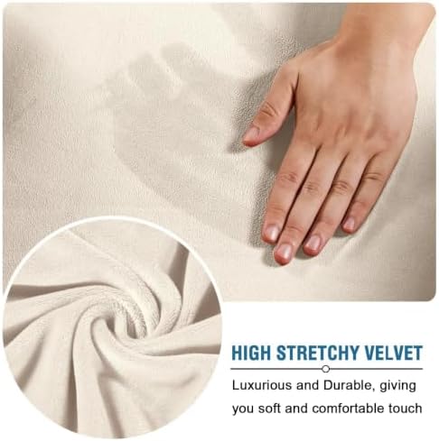 H.VERSAILTEX Wingback Chair Covers Velvet Plush Wing Chair Slipcover 1 Piece - Image 3