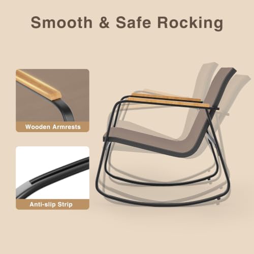Ahomly 3-Piece Outdoor Rocking Bistro Set, Patio Furniture Set - Image 2