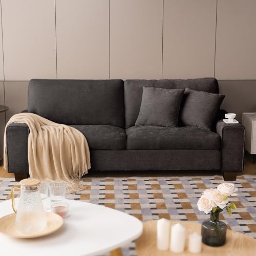 DOPEDIO 71.25" Modern Loveseat Sofa, Dark Grey, Couch by DOPEDIO