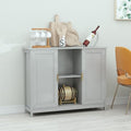 TaoHFE Grey Kitchen Pantry, Modern Wooden Small Credenza Sideboard by TAOHFE