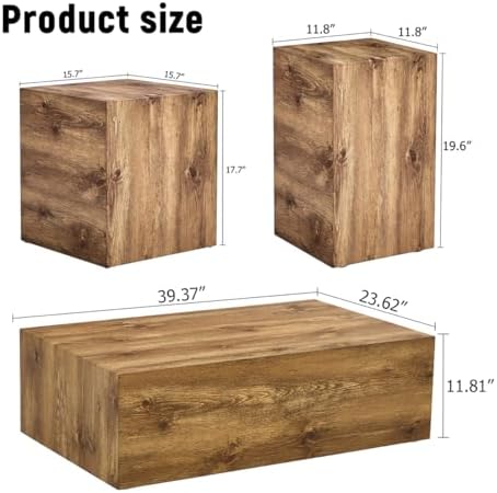 Coffee Table Set of 3 for Living Room - Image 2