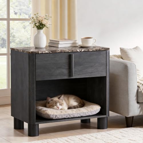 Nightstand Set of 2, Modern Curved End Tables - Image 3