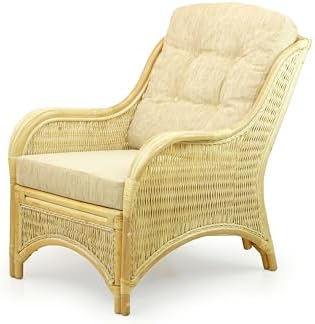 Jam Lounge Living Accent Armchair Natural Color, Natural Rattan Wicker Handmade - Image 4
