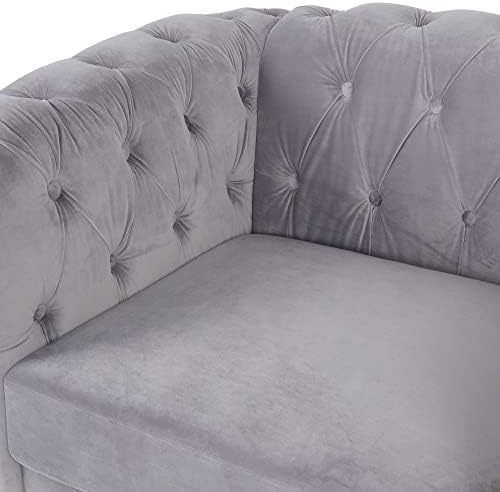 Chesterfield Chair, Modern Velvet Tufted Accent Sofa Couch Chair - Image 4