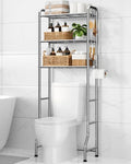 Kitsure Over Toilet Storage Rack, 63.2" H Space-Saving, Holder & Hooks by Kitsure