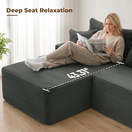 Mangodan Cloud Sectional Couch, Boneless Couches - Image 5