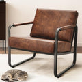 PrimeZone Faux Leather Mid-Century Modern Accent Chair by PrimeZone