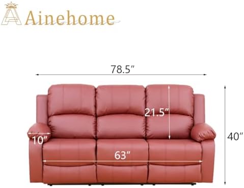A Ainehome Living Room Furniture Set Leather Recliner Sofa Set Loveseat Chair - Image 2