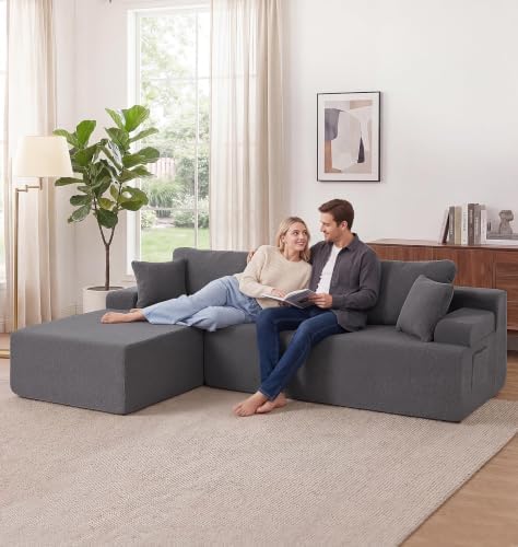 Hobestluk Boneless Couch Modular Sectional Sofa L-Shape Lounge Cloud Couch - Image 3