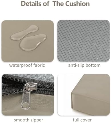 32x12x2 Outdoor Bench Cushion, Strengthen Waterproof Seat Cushions, - Image 4
