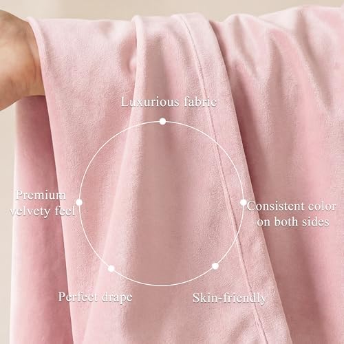 StangH Baby Pink Velvet Curtains Back Tab - Image 4