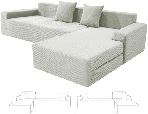 ZNSAYOTX Sectional Couch Covers, Stretch Jacquard Slipcovers by ZNSAYOTX