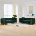 Velvet Chesterfield Button Tufted Sofa Set, Upholstered Comfy Sofa by VIDEVIK