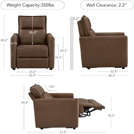 CHITA 3 Set Luxury Oversized Genuine Leather Power Recline SOFE - Image 2