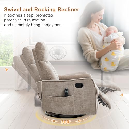 Manual Swivel Rocker Recliner Chair - Image 4