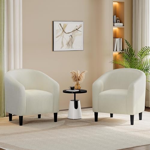 Yaheetech Compact Corduroy Accent Chairs Set of 2 - Image 2