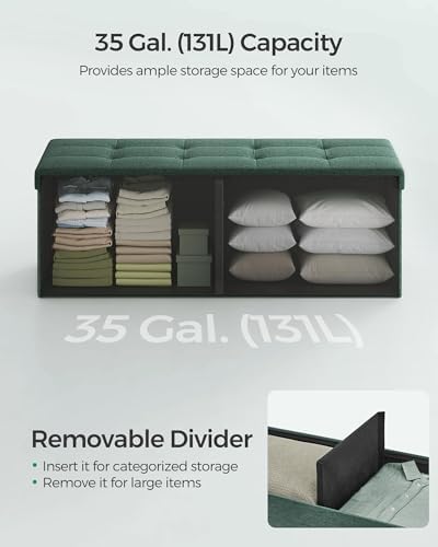SONGMICS 43.3 Inches Folding Storage Ottoman Bench, Load 660 lb - Image 5