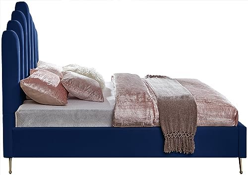 Meridian Furniture Lily Collection Modern | Contemporary Velvet Upholstered Bed - Image 5