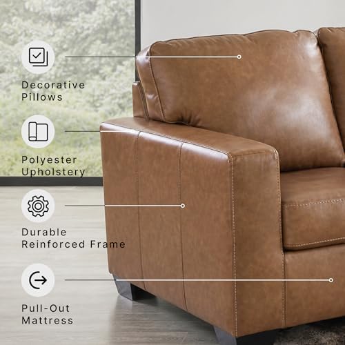 Signature Design by Ashley Bolsena Queen Leather Sofa Sleeper - Image 4