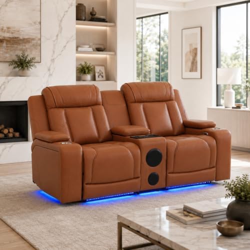 Power Recliner Sofa Set 3 Piece, Leather Reclining Couch by Unknown