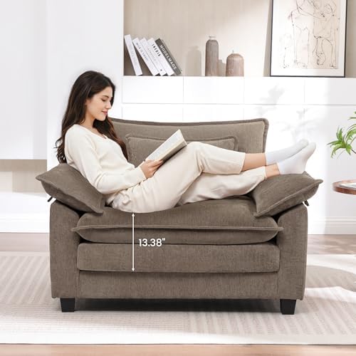 Modern Oversized Accent Chairs Set of 2, Chenille Cloud Sofa Chair - Image 3