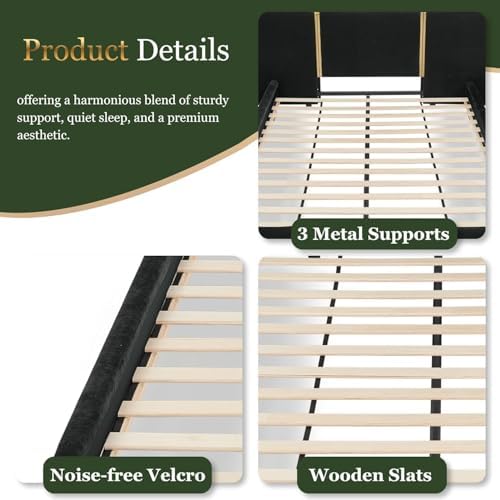 Queen Size Upholstered Bed Frame - Image 6