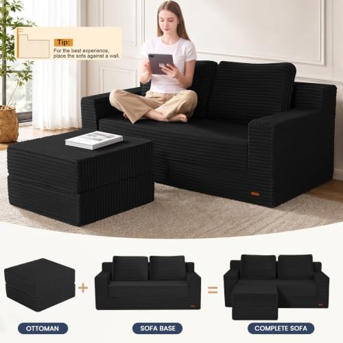COMAX Futon Sofa Bed, Convertible Sofa Bed, Folding Boneless Couches - Image 3