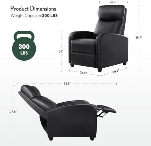 Recliner Chair, Recliner Sofa PU Leather - Image 2