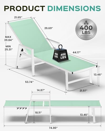 Patio Chaise Lounge Chair Outdoor - Image 2