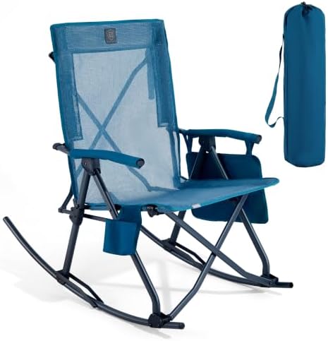 EVER ADVANCED Compact Rocking Camping Chair, Breathable Mesh Folding Rocker by EVERADVANCED