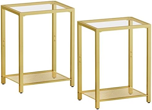 HOOBRO Set of 2 Side Tables, 2-Tier End Table, Nightstands by HOOBRO